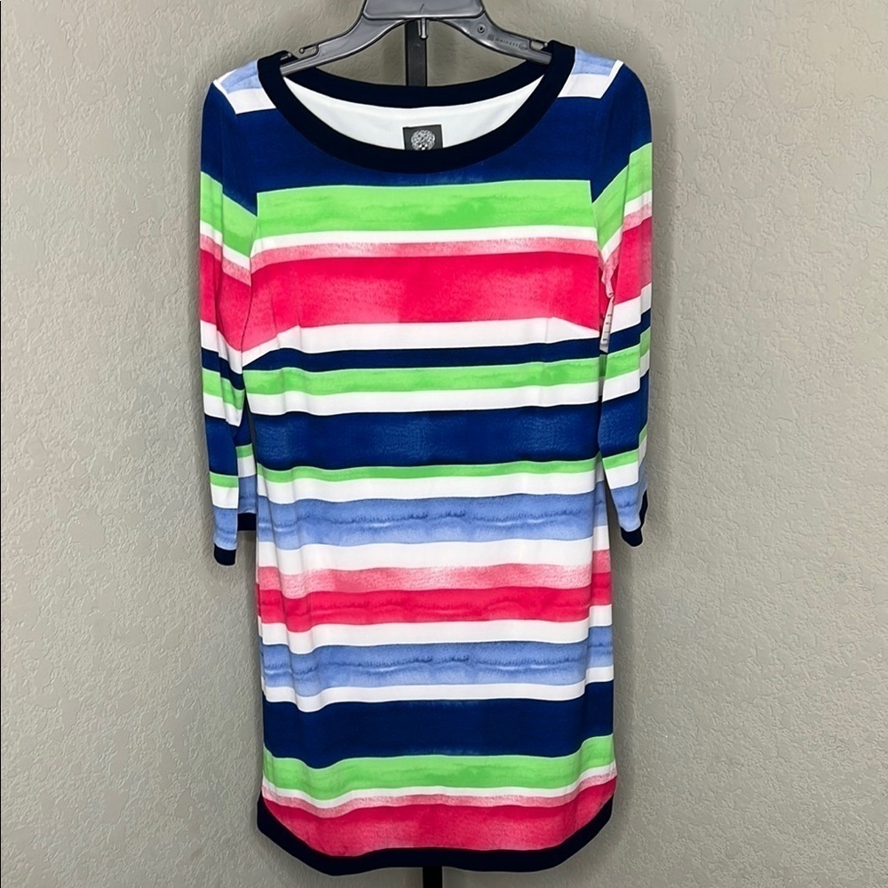 429 - Vince Camuto NWOT Multicolored Striped Knee-Length Dress, Size 10